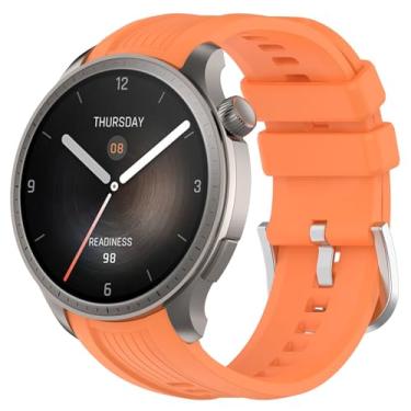 Imagem de Pulseira de silicone esportiva ajustável compatível com Amazfit Balance (A2286) (laranja)