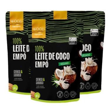 Imagem de Kit 3 Leite de Coco em Pó 100% Puro Vegano Sem Lactose 907g - Wood Sup