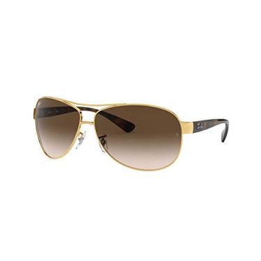 Imagem de Óculos de Sol Ray-Ban Masculino RB3386 Aviator, Dourado/Marrom Gradiente Marrom Escuro, 63 mm