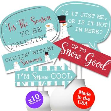 Imagem de Funny Let It Snow – Boneco de neve – Kit de adereços para cabine de fotos de Natal e férias – 10 peças