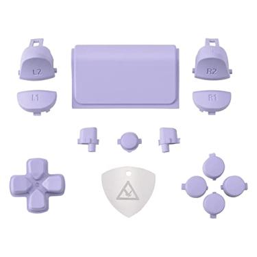 Imagem de eXtremeRate D-pad R1 L1 R2 L2 Triggers Touchpad Action Home Share Options Buttons, Light Violet Conjunto Completo Botões kits de reparo com ferramenta para PlayStation 4 PS4 Slim PS4 Pro CUH-ZCT2 Controlador