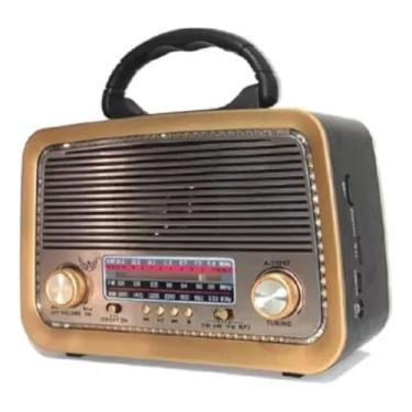 Imagem de Rádio Retrô AM/FM, Bluetooth, MP3, USB, Alimentação Pilha e Tomada, Alto-falante