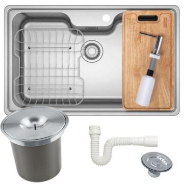 Imagem de Cuba Bell Franke 81x 51 com Acessórios 15122 e Lixeira 5 L