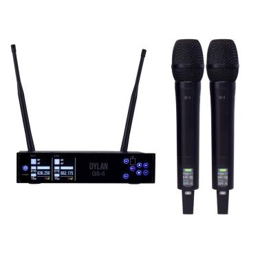 Imagem de Microfone Duplo Sem Fio Dylan Qs-5 Dinâmico Cardioide