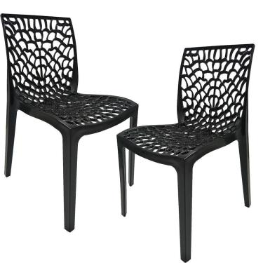 Imagem de Kit 02 Cadeiras Sala De Jantar Gruvyer F03 Preto