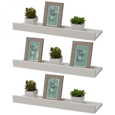 Imagem de Kit 3 Prateleiras Porta Quadros 90 X 10cm Suporte Invisível