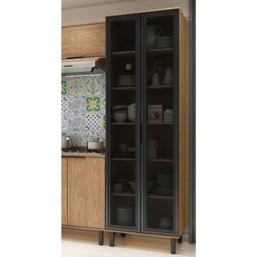Imagem de Cristaleira 2 Portas Com Vidro Toscana Espresso Móveis Freijó