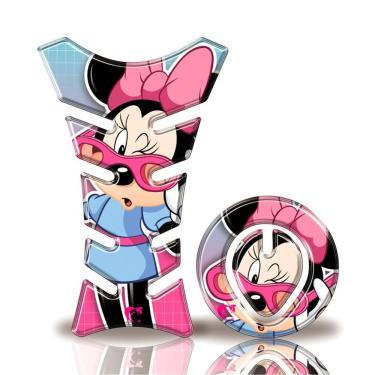 Imagem de Kit Protetor Tanque Adesivo Moto Honda Minnie De Óculos Até 2016