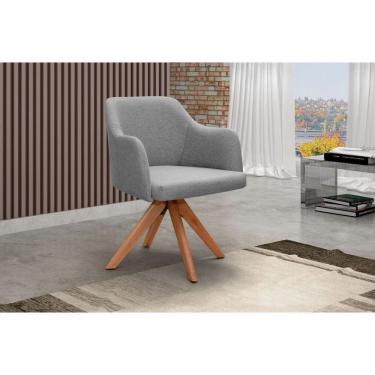 Imagem de Poltrona Decorativa Giratória 65cm Eros Cinza Claro