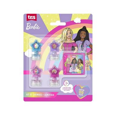 Imagem de Kit Carimbo + Almofada Barbie 5 Peças Tris