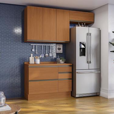 Imagem de Kit De Cozinha 3 Peças Com Tampo De Madeira Canela