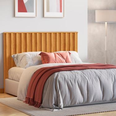 Imagem de Cabeceira Ripada Para Cama De Casal Europa Grécia Com 166 Cm Peroba