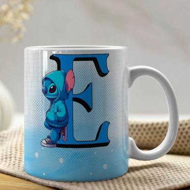 Imagem de Caneca De Porcelana Stitch Letras A-z 325ml Azul E