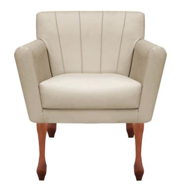 Imagem de Poltrona Decorativa Clinicas Iza Retro Dritex suede Bege