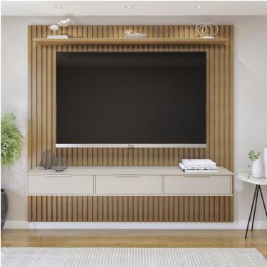 Imagem de Painel Suspenso 227,6 Cm Com Nicho Vitória 100% Mdf Cinamomo/off White