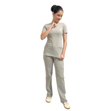 Imagem de Conjunto Scrub Pijama Cirurgico Verona Cinza Claro - Rachele, M, Cinza