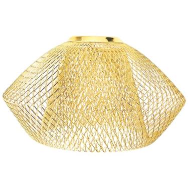 Imagem de Abajur De Malha Vintage - Lustre Metal Dourado Com Oco Para Mesa Luminária Chão