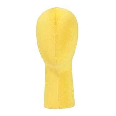 Imagem de Ysyqkn Cabeça de Manequim para Peruca, Suporte Autônomo Multifuncional para Armazenamento de Bonés, para Salão de Beleza Ou Loja de Fones de Ouvido, Cachecói, Amarelo