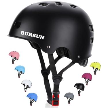 Imagem de BURSUN Capacete De Bicicleta E Skate Para Crianças 5 A 8 Anos, Jovens Adultos 14 16 Scooter Multiesportiva Ajustável, Bicicleta, Patins, Patins Em Linha, Hoverboard, Longboard, 3 Tamanhos