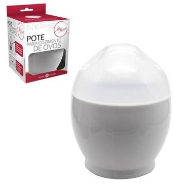 Imagem de Kit 2 forma cozinhar ovos microondas pote recipiente omelete facil vap