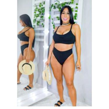 Imagem de Biquíni Feminino Canelado Moda Praia 2023 - mk shop, Preto, u