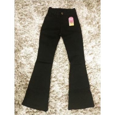 Imagem de Calça jeans flare com elastano, preta. - Abacaxi com pimenta jeans , 4