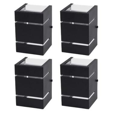 Imagem de Kit 4x Arandela Externa 2 Focos 2 Frisos Alumínio Preta G9 IP65