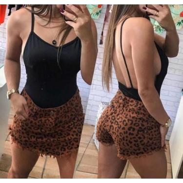 Imagem de Body feminino cavado aberto nas costas com bojo - moda filo