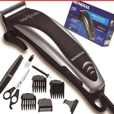 Imagem de Kit Máquina Cortar Cabelo Barba Mondial 4 pentes CR02 Hair Stylo 220V,