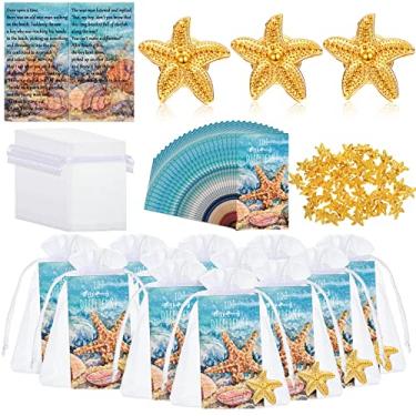 Imagem de Unittype 100 conjuntos Starfish Story Keepsakes Starfish Pin Apreciation Cards Bags You Make a Difference Gifts for Volunteers Employees