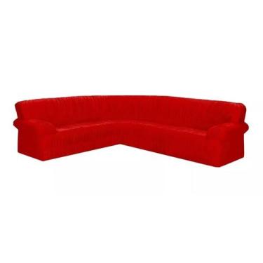 Imagem de Capa De Sofá De Canto Para Sofa 5 e 6 Lugares Com Braço Elasticada Mal