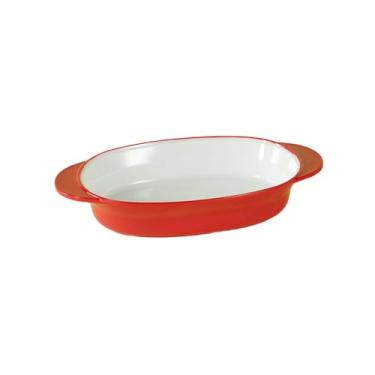 Imagem de Prato de arroz misto quadrado quadrado simples e delicado de duas cores retangular para churrasco - vermelho