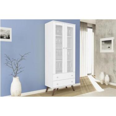 Imagem de Estante Livreiro Casal ESM 217 c/ 2 Portas c/ Vidro e 2 Gavetas 70cm B