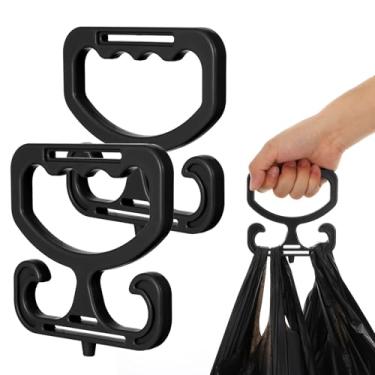 Imagem de 2 peças de alça de bolsa de supermercado durável suporte de saco de plástico resistente alças de transporte de corda confortáveis acessórios de compras reutilizáveis fáceis de transportar para