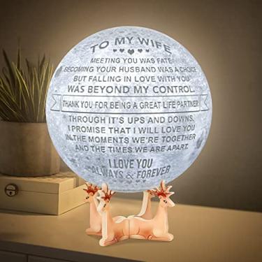Imagem de K KENON Luminária De Lua 3D Gravada Para Esposa, Presente Personalizado 5,9" Dia Dos Namorados E Natal (Para Esposa-02)