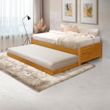 Imagem de Bicama Madeira Maciça com Cama Auxiliar Ideal para Quarto Infantil (Imbiua)