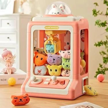 Imagem de Máquina Pega Ursinhos com Garra – Brinquedo Infantil com Fichas e Brindes | Diversão em Casa! - Rosa