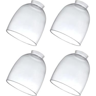 Imagem de Apsekoka Pacote Com 4 Cúpulas De Vidro Transparente, Globos Reposição Para Luminárias Ventilador Teto, Encaixe 2-1/8", Diâmetro 4,76", Abajur Alta Transmitância, Lustre, Luminária Pendente, Série Ar