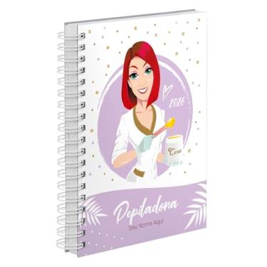 Imagem de Agenda Comercial 2026 Personalizada Capa Dura Depiladora Ruiva Cores (Lilás)