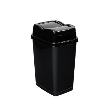 Imagem de Superio Caixote de lixo pequeno com tampa, lata de lixo de plástico de 14 litros, caixote de lixo fino para embaixo da pia/armário, lavanderia, cozinha, escritório, quarto, banheiro, dormitório