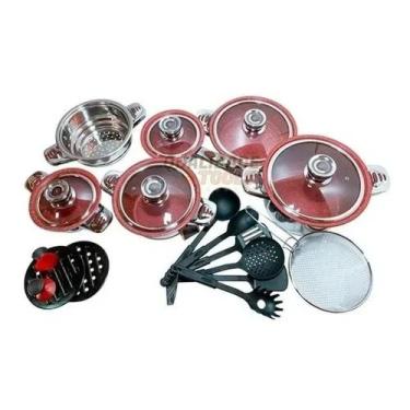 Imagem de Jogo de panela vicalina ceramica vermelha antiaderente - Sa, Songle, N