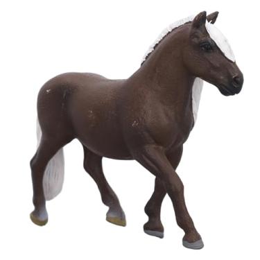 Imagem de Naroote Estatueta de Cavalos, Pequenos Plásticos de Brinquedos para Cavalos Estáveis ​​para Escritório de Família (Floresta Dark Horse)