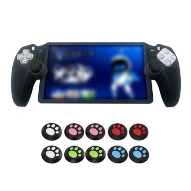 Imagem de MOJOXR Silicone Protective Cover and Joystick Caps Compatible with PlayStation Portal Remote Player, Anti-Slip Protector Case and 10 Thumb Grip Caps Accessories for PS Portal(Black&Cat Paw)