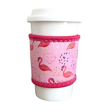 Imagem de Isoladores Koverz – 6 tamanhos e 40 estilos + – Caneta/garrafa de cerveja | Manga para caneca de café/cerveja | 473 ml Mason Jar | 50 ml | 100 ml | 100 ml | Manga isolada de neoprene para garrafa de água, Pink Flamingos, Coffee/Pint Sleeve, 1