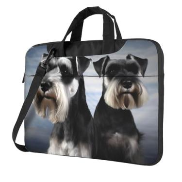 Imagem de Animal Schnauzer Capa para laptop para cachorro à prova de choque capa protetora para notebook bolsa portátil para laptop bolsa à prova d'água, Preto, 14 inch