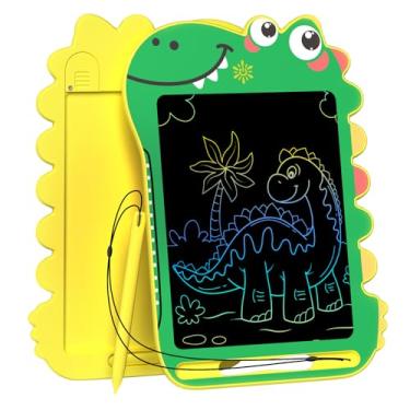 Imagem de BKM Tablet de escrita LCD para crianças, brinquedos educativos para crianças, tablet de desenho colorido com bloqueio de tela e botão de apagar, brinquedos de dinossauro para idades de 3 a 8 anos