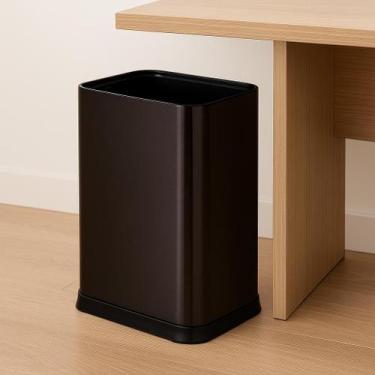 Imagem de Lixeira Preta Inox 15 Litros Sem Tampa Design Moderno - Yeet