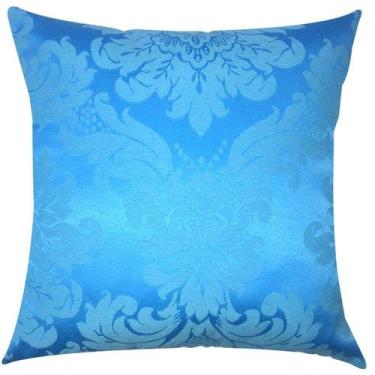 Imagem de Capa de Almofada Jacquard Azul Turquesa 43x43cm - Sua Casa Decor