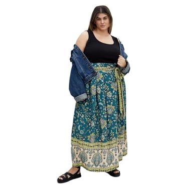 Imagem de City Chic Saia feminina plus size MYSTERIA Border, místico azul francês, 26