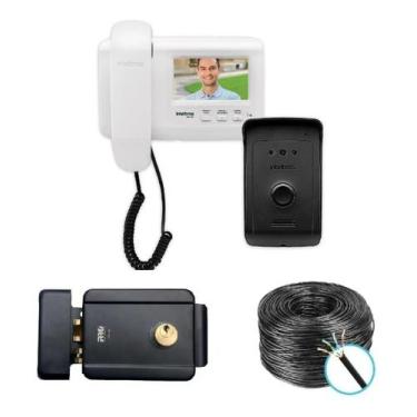 Imagem de Kit Video Porteiro Cabeado Elsys + Fechadura + 20m Cabo 100% - INTELBR
